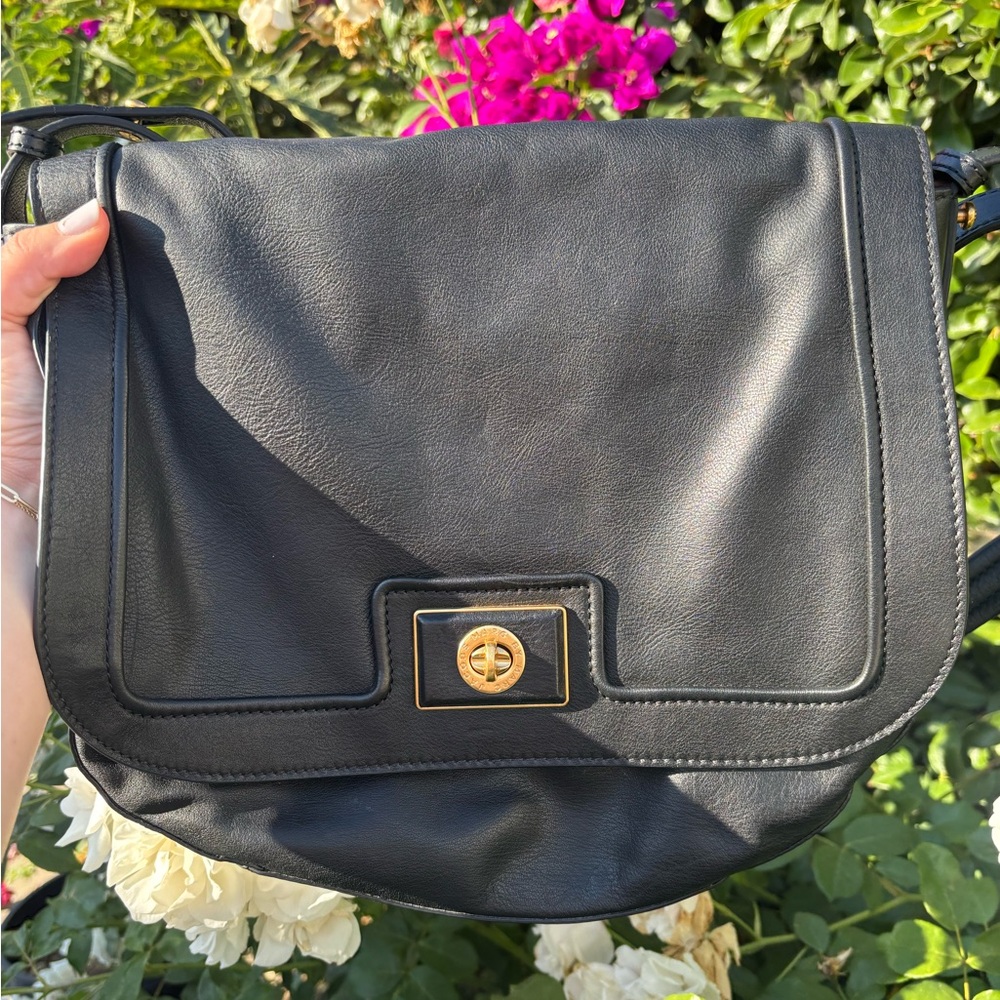 Marc by Marc Jacobs Leather black hobo shoulder/crossbody bag gold tone hardware